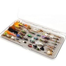 Fly Fishing Flies Realistic Dry Wet Nymph Trout Flies Hand Tie Lures Kits 12/26/48 Pcs (9-Trout selections 48 pcs)