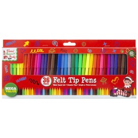 Festive Elves Behavin Badly Felt Tip Pens - (Pack of 36) - Vibrant Colors & Fun Design - Perfect for Expressive Art & Craft Projects