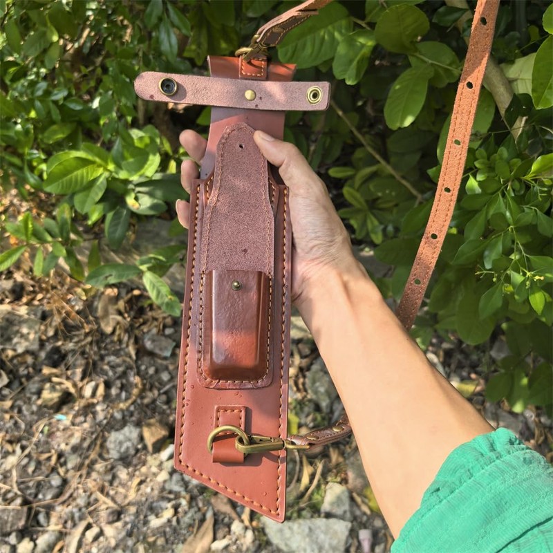 12.99" Large Leather Fixed Blade Knife Sheath,EDC Back Organizer for