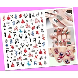 Christmas Santa Snow Snowman Reindeer Bear Penguin 3D Nail Sticker Wg396 for Nails Design Nail Art Stickers Decals Supplies Manicure Tips Sticker Colorful for Nail Decorations