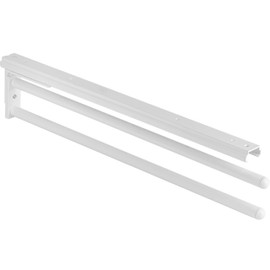 Gedotec Towel Rail | H6008 | Towel Pull-Out 2 Arms | 1 Piece | Tea Towel Holder Length 465 mm in White | Bathroom & Kitchen Cupboard Towel Rail Swivelling 90° | Made in Germany