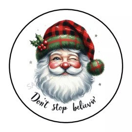 Unbranded Christmas Santa Clause stickers, envelope seals, labels, tags, round