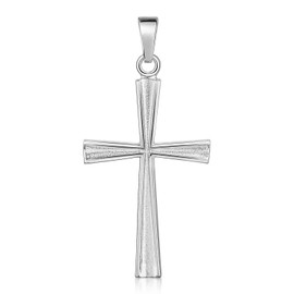 MATERIA by Matthias Wagner KA-300 Cross Pendant 925 Silver for Men and Women Religion with Jewellery Box, Sterling Silver