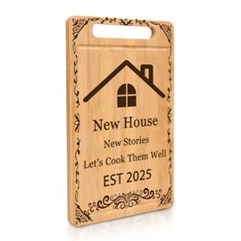 SANTUO New Home Gifts Unique Bamboo Chopping Board Idea Cutting Board for New Home Gifts Housewarming Gift for Couple Friends Family