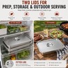 QURAS Grill Prep & Serve Tray Set with Lids, 5-Piece