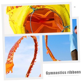 SAFIGLE 1 Set Gymnastic Streamer Long Ribbon Wand Twirling Wand for Kids Autumn Festival Decoration Dance Ribbons Kids Wand Gymnastics Gym Ribbon Fitness Three-Dimensional Polyester China