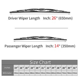 Replacement for Suzuki SX4 Windshield Wiper Blades - 26"+14" Front Window Wiper - fit 2007-2011 Vehicles - OTUAYAUTO Factory Aftermarket