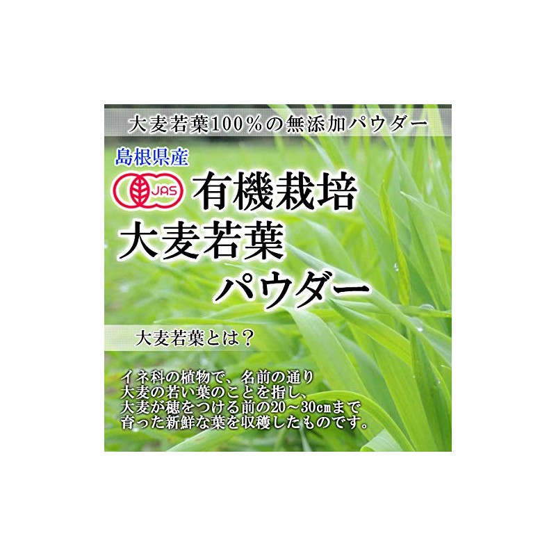オーガニック 島根産 大麦若葉パウダー100ｇ （粉末 有機 青汁 国産）