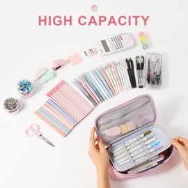 YOOLIFE Pencil Case for Girls, Cute Pencil Pouch Pen Case, Birthday Gifts for 3 4 5 6 7 8 9 10 11 12 13 Year Old Girls Gifts for Daughter Friend, A (Grey)