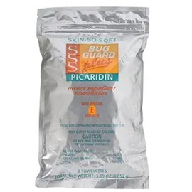 Avon Skin So Soft Bug Guard Plus Picaridin Towelettes - DEET-Free, Oil-Free, Resealable Bag with 16 Packets - Protection Against Mosquitoes, Deer Ticks, Gnats, No-Seeums, Sand Flies, and Biting Midges