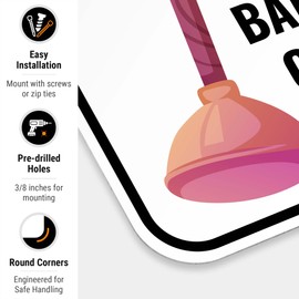 Please Do Not Deposit Feminine Hygiene Products Baby Wipes Diapers Or Hand Towels Sign, 12x18 Inches, Rust Free .063 Aluminum, Fade Resistant, Made in USA by Sigo Signs