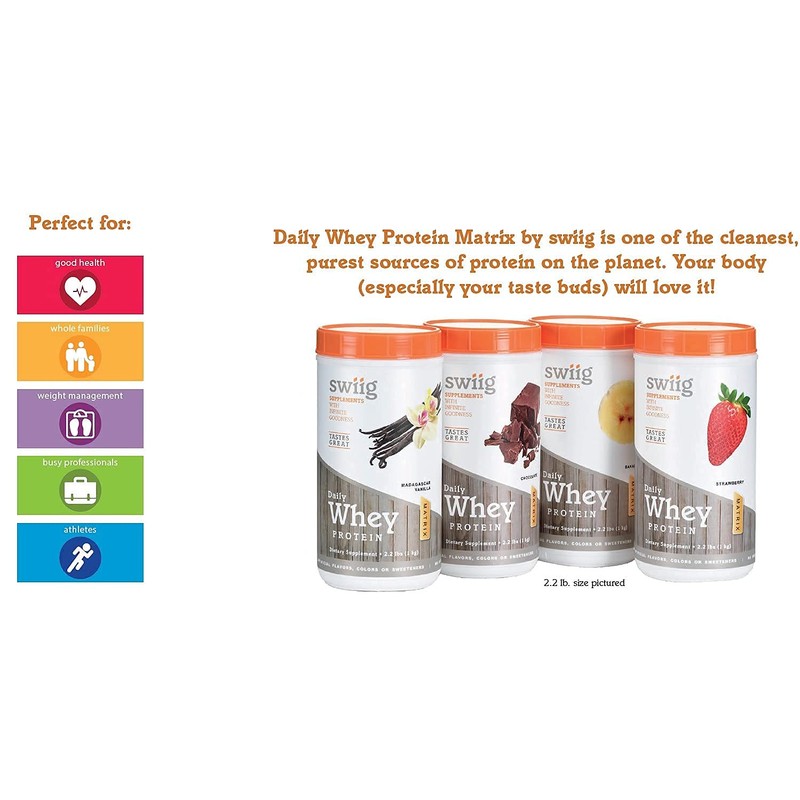 swiig Premium Daily Whey Matrix, Vanilla 2.2lb – 20g Protein