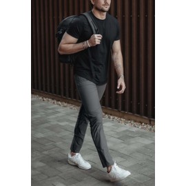 Men's 3 Pack Athletic Pants Workout Joggers with Zipper Pockets Gym Sweatpants Black Blue Grey M