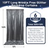 30ftx10ft Black Silver Glitter Sequin Backdrop Curtain for Parties, Wrinkle