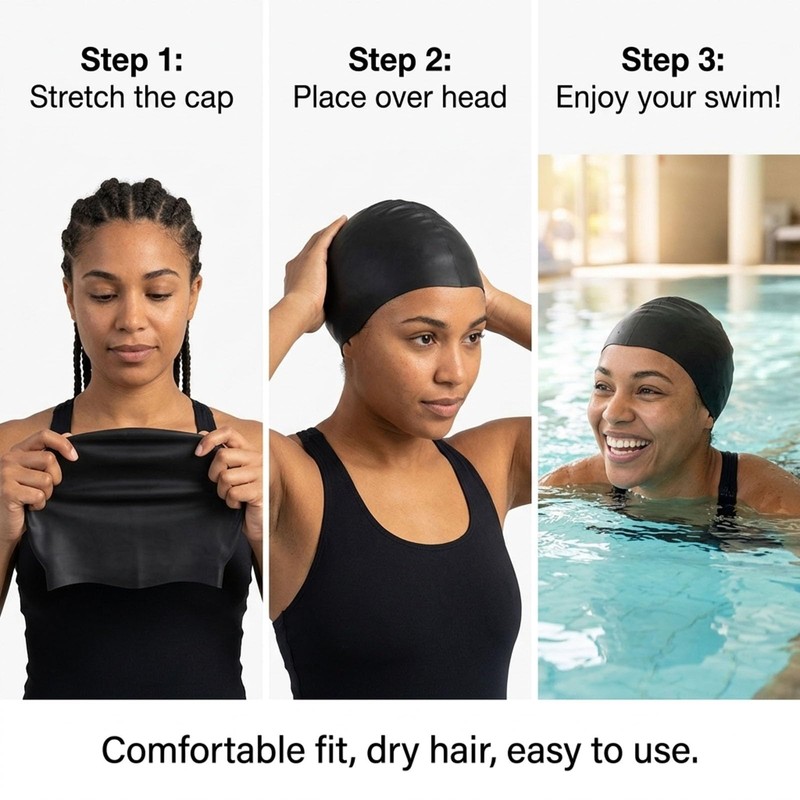 2pcs Elastic Swimming Hat,Non-slip Fabric Swimming Hat