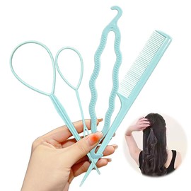 GLOWZEN ヘアアレンジスティック 4本セット ライトブルー まとめ髪スティック ヘアスタイリングツール ヘアセット ヘアアレンジ 簡単ヘアアレンジ 初心者向け サロン