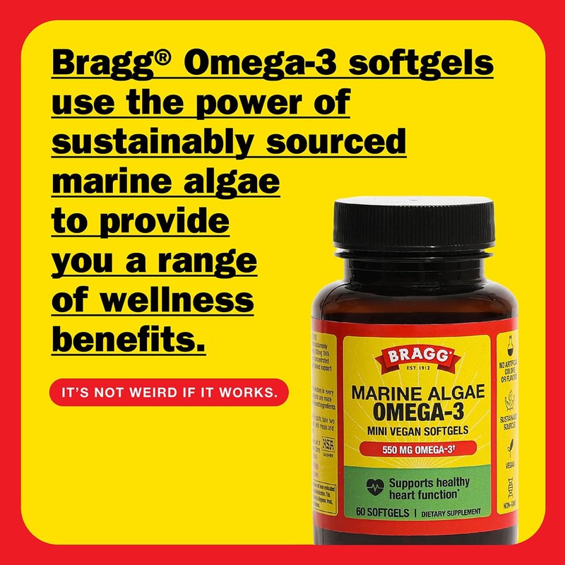 Bragg Omega-3 Supplement Capsules with DHA and EPA - 60