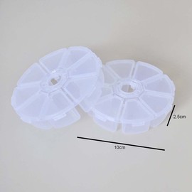 lasenersm 2 Packs Diamond-Paint-Art Storage Box 8 Grids Diamond-Paint-Art Container Plastic Round Bead Storage Containers Jewelry Organizer Storage Container Nail Art Storage Case, Transparent