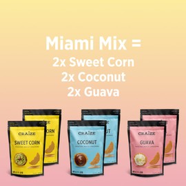 Craize Sweet Flavor Variety Pack | 2x Sweet Corn, 2x Coconut, 2x Guava Crisps | Gluten Free, Vegan, Kosher, Toasted Corn Crackers | 6 pack, 4 oz each