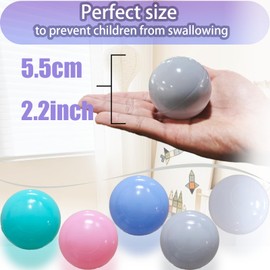 2.2in/5.5cm Ball Pit Balls, 100-Pack (Sky Blue + Pastel Blue + Sweet Pink + Light Gray + White) - Non-Toxic, Durable for All-Around Play, Ages 3+