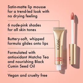 ICONIC LONDON Cloud Kiss Matte Lip Mousse | Matte Liquid Lip Colour, Cruelty-Free, Vegan Makeup, No Secrets