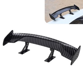 Diamall 1 PC Car Mini Spoiler Wing, 9.65" ABS Automotive Mini Tiny Trunk Spoiler Kit, Self-adhesive Carbon Fiber Car Rear Tail Wing, Universal Auto Decor Accessories for All Cars (Carbon Fiber)