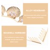 Lurrose Shell Headband Gold Seashell Crown Goddess Pearl Decor Tiara