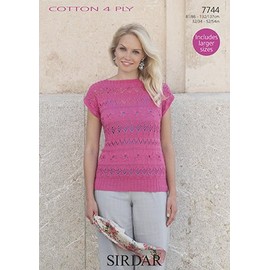 Sirdar Cotton 4ply 100g - Spring 2016 Knitting & Crochet Patterns (7744 Top)