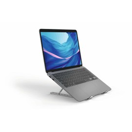 Durable Laptop Stand for Laptops And Tablets | Foldable And Height Adjustable | Includes Travel Bag | Silver