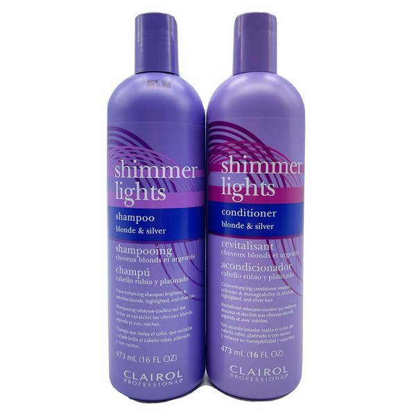 Clairol Professional Shimmer Lights Shampoo + Conditioner - 2 x 16oz Duo Set