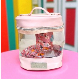 BENEFIT S/F Rectangular pink beauty makeup bag for women, girls or girls.