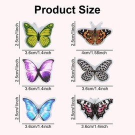 Butterfly Stickers PET Waterproof Clear Colorful Resin Decorative Stickers for Nature Scrapbooking Planner Laptop Craft Manual Paper Crafts 240pcs