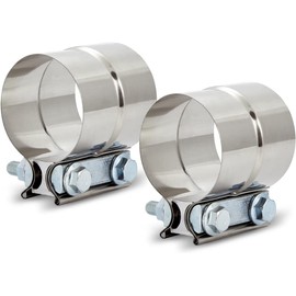 2.75" Stainless Steel Exhaust Clamp,Universal Muffler Clamp Lap Joint,Anti-Rust&Corrosion Resistant,Band Clamp For Motorcycle,Car Exhaust System,Tube Conection,Pipe Repair,Repalcment,2Pcs