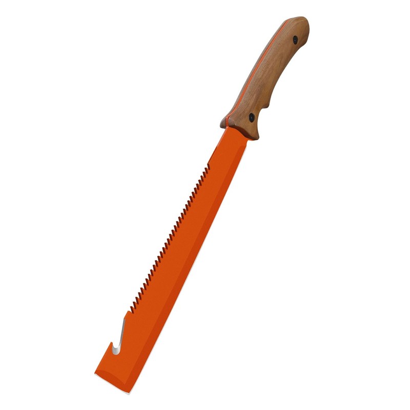 19" Heavy Duty Machete with Saw Orange, Professional Grade All-Purpose