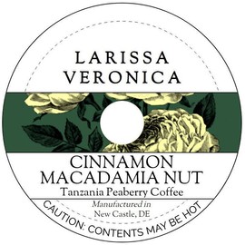 Cinnamon Macadamia Nut Tanzania Peaberry Coffee (Single Serve K-Cup Pods) (Gourmet, Naturally Flavored, Whole Coffee Beans) (12 pods, ZIN: 575297)