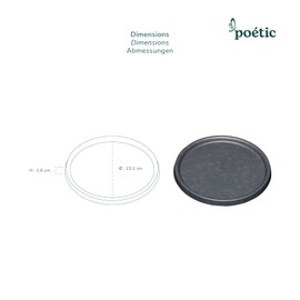 Poetic - Flower Pot Saucer - Round Saucer for Indoor and Outdoor Use - Slate Colour - 23.2 x H. 1.6 cm - Made of Recycled Plastic
