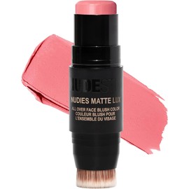 Nudestix Nudies Matte Lux – 3-in-1 Soft-Matte Blush Stick for Cheeks, Eyes & Lips with Built-In Brush Cream-to-Powder Finish with Blurring Effect Clean, Vegan, Travel-Friendly Makeup (Rosy Posy)