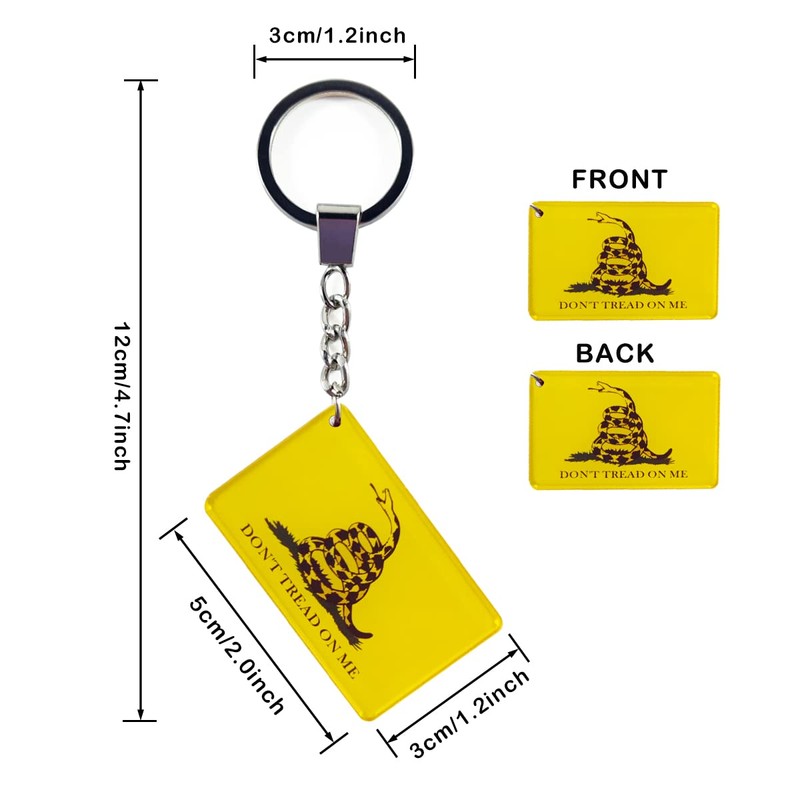 QQSD Dont Tread On Me Gadsden Flag Keychain Key Ring,
