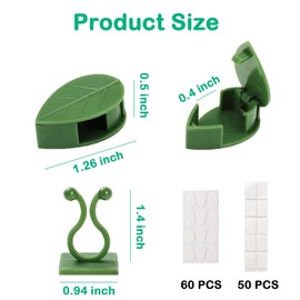 Plant Climbing Wall Fixture Clips, 100Pcs Self-Adhesive Plant Fixer Wall Clips Hook Vines Traction, Invisible Holder Leaf Shaped Wall Vines Fixing Clips Indoor Outdoor Decor