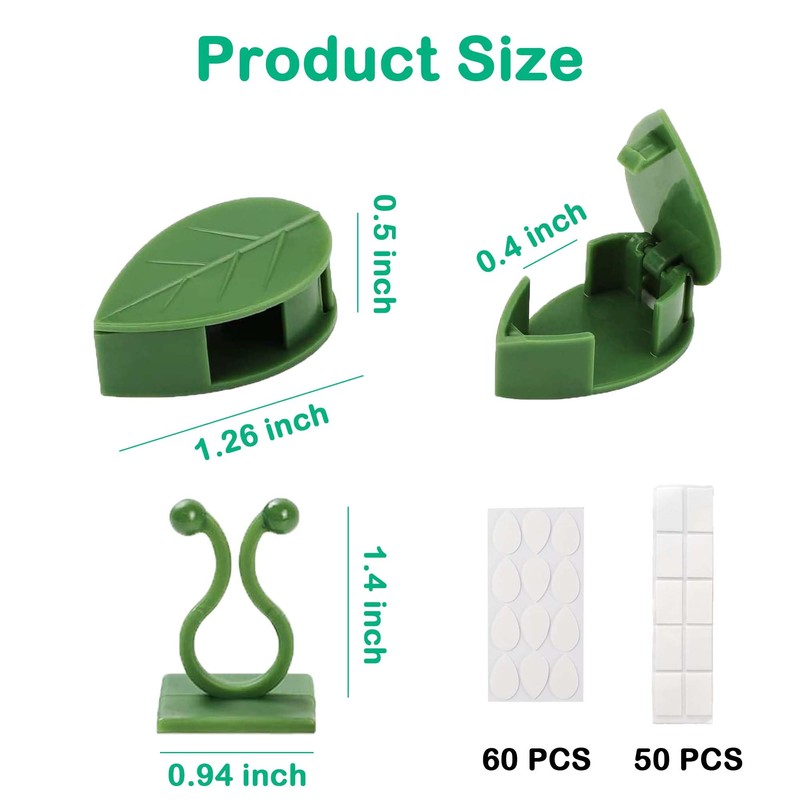 Plant Climbing Wall Fixture Clips, 100Pcs Self-Adhesive Plant Fixer Wall