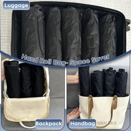 Roll-Up Compression Storage Bags for Travel – Pump-Free Reusable Clothing Organizers for Luggage