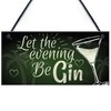 RED OCEAN Funny Gin Sign Alcohol Plaque Garden Shed Home