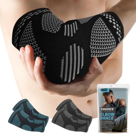 Pack of 2 Elbow Bandage, Elbow Arm Bandage for Men and Women, Tennis Elbow Bandage, Elbow Support, Elbow Pads for Sports, Relief and Stabilisation of the Elbow Jot, Black, S