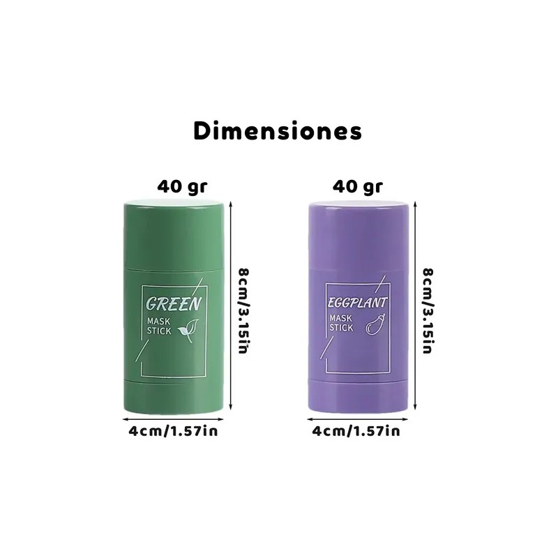 Mascarilla Facial En Barra Extracto Te Verde Berenjena
