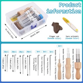 ZXIIXZ Needle Felting Needles, 104 PCS Needle Felting Tools, Needle Felting Kit, 4 Types Felting Needles, Triangle, Star, Cone, Spiral, Needle Felting Supplies Handcraft Tools for Wool DIY Crafts