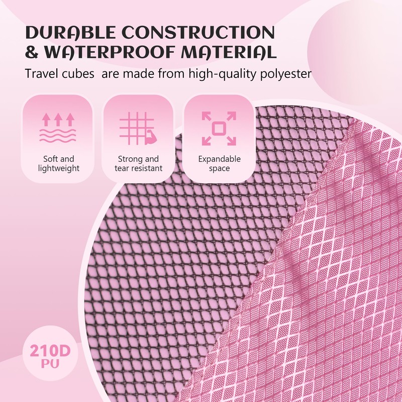 Compression Packing Cubes for Travel Organizer Boxes, Compressible Luggage Cubes