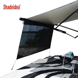 Shadeidea RV Awning Sun Shade Screen - 9' X 15' 5'' (Fit for 16' Awning)- Black Mesh Sunshade Motorhome Camping Trailer Awning Screenshade UV Sunblocker Canopy Sunscreen - 3 Year Warranty