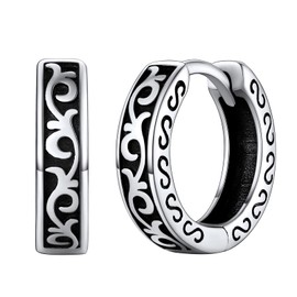 FaithHeart 925 Silver Hoop Earrings Celtic Knot Hoop Earrings Skull Stud Earrings with Gift Box for Christmas Birthday, Silver, No Gemstone