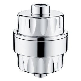 BRIGHT SHOWERS High Output Shower Filter for Hard Water, Removes Chlorine and Fluoride, Universal Multi-Stage Shower Water Softner Reduces Dry Itchy Skin, Scalp and Eczema, Chrome