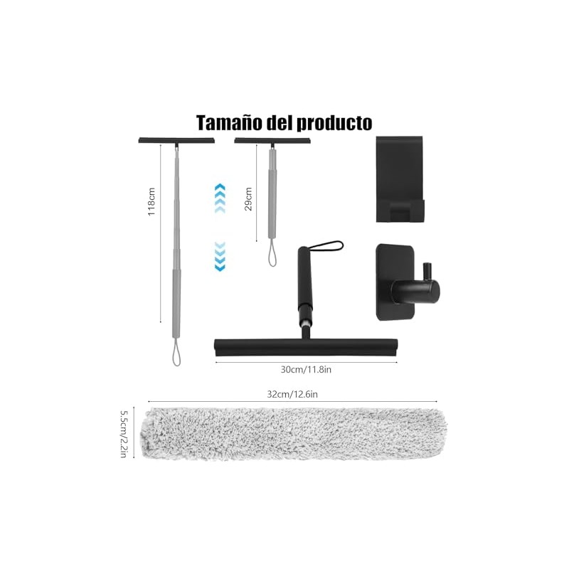 Jalador para Vidrios, Jalador Retráctil de 29-118 cm, Jalador de